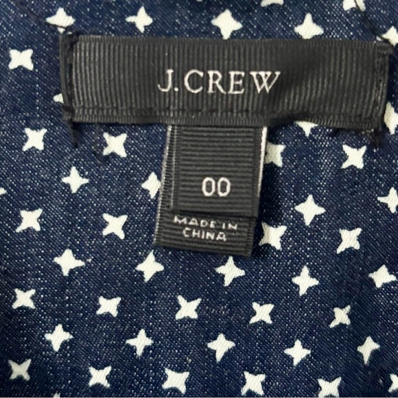 NWOT J.Crew Star Print Chambray Button Front Shirt Size XXS 00 - Picture 2 of 4